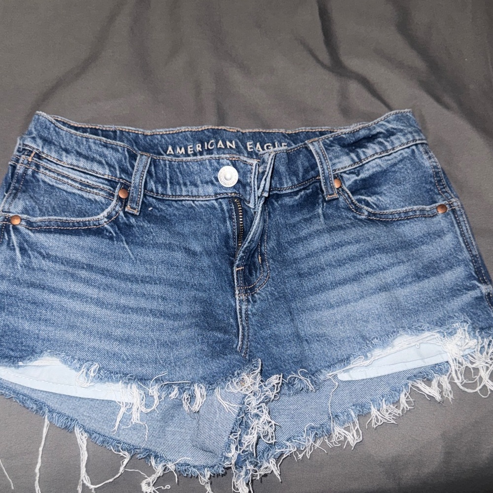 American Eagle Outfitters Distressed Blue Jean Shorts